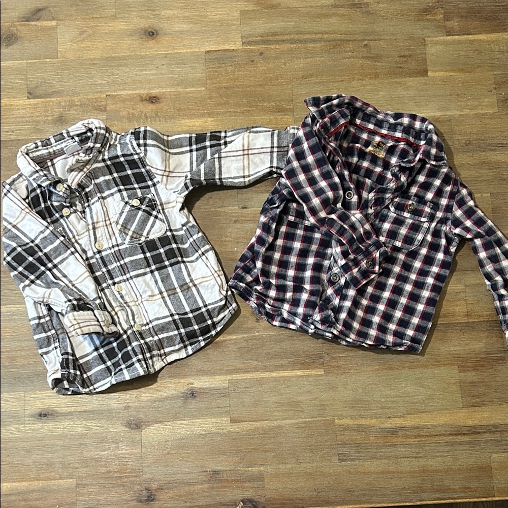 Bundle of 2 plaid Kids Shirts -